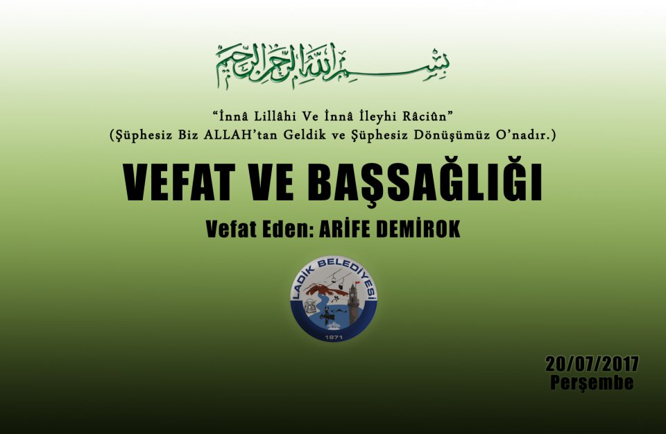 Vefat Eden: Arife DEMİROK