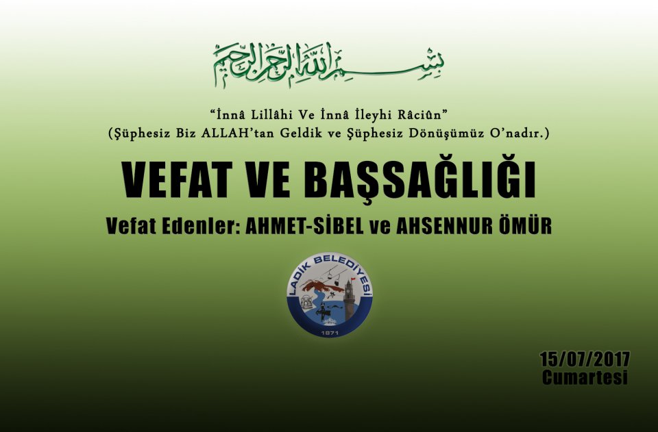 Vefat Edenler: Ahmet-Sibel ve Ahsennur ÖMÜR