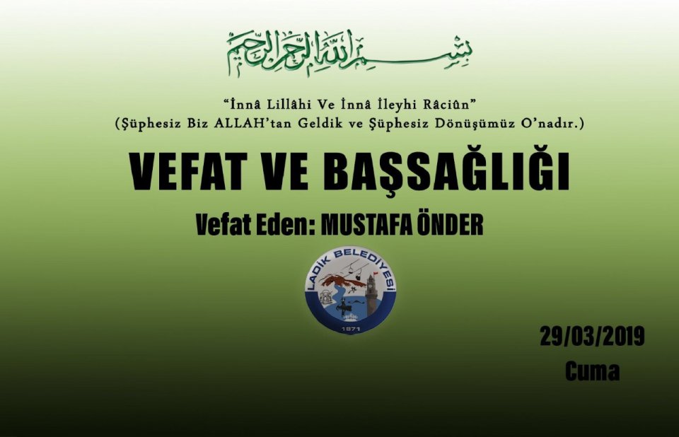 Vefat Eden: Mustafa ÖNDER