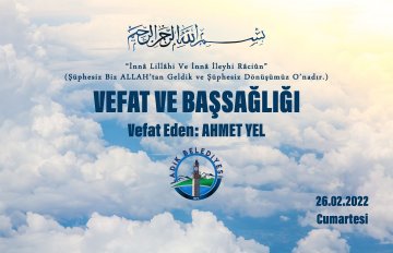 Vefat Eden: Ahmet YEL