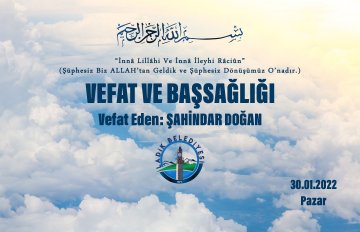 Vefat Eden: Şahindar DOĞAN