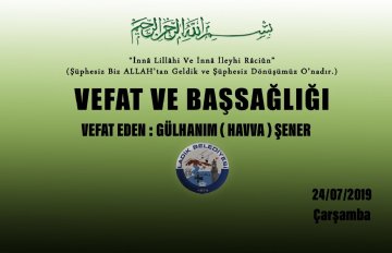 Vefat Eden: Gülhanım (Havva) ŞENER