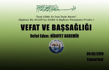 Vefat Eden: Hidayet AKDEMİR