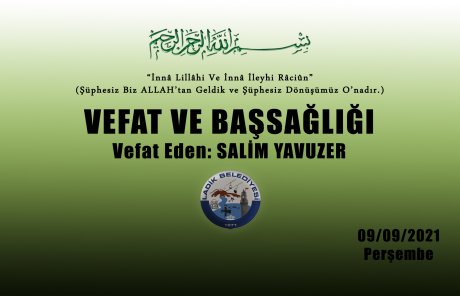 Vefat Eden: Salim YAVUZER